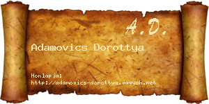 Adamovics Dorottya névjegykártya